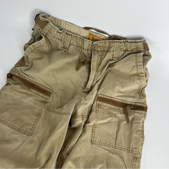 Trailer Pants Mens 38x32 Tan Cargo Heavyweight Wide Leg Baggy Skater Y2K Utility - Picture 8 of 9